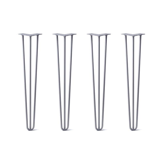 Hairpin Legs Set of 4, 3-Rod Design - Grey Powder Coated Finish