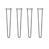 Hairpin Legs Set of 4, 2-Rod Design - Jet Black Satin Powder Coated Finish
