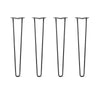 DIY Hairpin Legs Hairpin Legs 29" / Jet Black Satin / 1/2" Hairpin Legs Set of 4, 2-Rod Design - Jet Black Satin Powder Coated Finish
