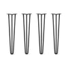 DIY Hairpin Legs Hairpin Legs 29" / Jet Black Satin / 1/2" Hairpin Legs Set of 4, 3-Rod Design - Jet Black Satin Powder Coated Finish