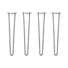 DIY Hairpin Legs Hairpin Legs 29" / Jet Black Satin / 3/8" Hairpin Legs Set of 4, 2-Rod Design - Jet Black Satin Powder Coated Finish