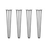 DIY Hairpin Legs Hairpin Legs 29" / Jet Black Satin / 3/8" Hairpin Legs Set of 4, 3-Rod Design - Jet Black Satin Powder Coated Finish