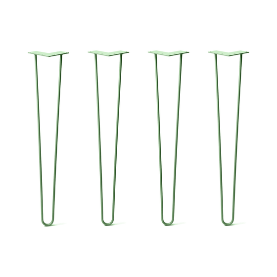 Hairpin Legs Set of 4, 2-Rod Design - Mint Powder Coated Finish