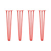 DIY Hairpin Legs Hairpin Legs 29" / Orange / Red / 1/2" Hairpin Legs Set of 4, 3-Rod Design - Orange-Red Powder Coated Finish