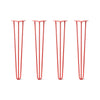 DIY Hairpin Legs Hairpin Legs 29" / Orange / Red / 3/8" Hairpin Legs Set of 4, 3-Rod Design - Orange-Red Powder Coated Finish
