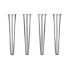 Hairpin Legs Set of 4, 3-Rod Design - Raw Steel