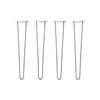 Hairpin Legs Set of 4, 2-Rod Design - Raw Steel