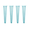 DIY Hairpin Legs Hairpin Legs 29" / Teal / 1/2" Hairpin Legs Set of 4, 3-Rod Design - Teal Powder Coated Finish