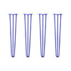 DIY Hairpin Legs Hairpin Legs 30" / Blue / 3/8" Hairpin Legs Set of 4, 3-Rod Design - Blue Powder Coated Finish
