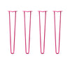 Hairpin Legs Set of 4, 2-Rod Design - Fuchsia Powder Coated Finish