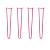 DIY Hairpin Legs Hairpin Legs 30" / Fuchsia / 1/2" Hairpin Legs Set of 4, 2-Rod Design - Fuchsia Powder Coated Finish