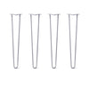 Hairpin Legs Set of 4, 2-Rod Design - Grey Powder Coated Finish