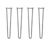 Hairpin Legs Set of 4, 2-Rod Design - Jet Black Satin Powder Coated Finish