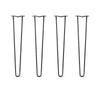 DIY Hairpin Legs Hairpin Legs 30" / Jet Black Satin / 1/2" Hairpin Legs Set of 4, 2-Rod Design - Jet Black Satin Powder Coated Finish