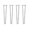 DIY Hairpin Legs Hairpin Legs 30" / Jet Black Satin / 3/8" Hairpin Legs Set of 4, 2-Rod Design - Jet Black Satin Powder Coated Finish