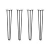 DIY Hairpin Legs Hairpin Legs 30" / Jet Black Satin / 3/8" Hairpin Legs Set of 4, 3-Rod Design - Jet Black Satin Powder Coated Finish