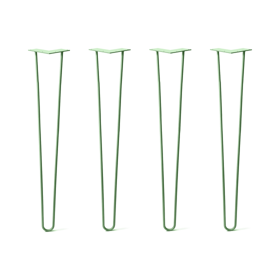 Hairpin Legs Set of 4, 2-Rod Design - Mint Powder Coated Finish