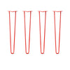 DIY Hairpin Legs Hairpin Legs 30" / Orange / Red / 1/2" Hairpin Legs Set of 4, 2-Rod Design - Orange-Red Powder Coated Finish