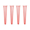 DIY Hairpin Legs Hairpin Legs 30" / Orange / Red / 1/2" Hairpin Legs Set of 4, 3-Rod Design - Orange-Red Powder Coated Finish