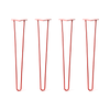 DIY Hairpin Legs Hairpin Legs 30" / Orange / Red / 3/8" Hairpin Legs Set of 4, 2-Rod Design - Orange-Red Powder Coated Finish
