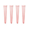 DIY Hairpin Legs Hairpin Legs 30" / Orange / Red / 3/8" Hairpin Legs Set of 4, 3-Rod Design - Orange-Red Powder Coated Finish
