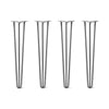 DIY Hairpin Legs Hairpin Legs 30" / Raw Steel / 1/2" Hairpin Legs Set of 4, 3-Rod Design - Raw Steel