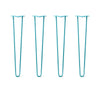 Hairpin Legs Set of 4, 2-Rod Design - Teal Powder Coated Finish