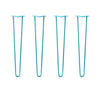 DIY Hairpin Legs Hairpin Legs 30" / Teal / 1/2" Hairpin Legs Set of 4, 2-Rod Design - Teal Powder Coated Finish