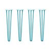 DIY Hairpin Legs Hairpin Legs 30" / Teal / 1/2" Hairpin Legs Set of 4, 3-Rod Design - Teal Powder Coated Finish