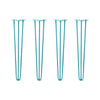 DIY Hairpin Legs Hairpin Legs 30" / Teal / 3/8" Hairpin Legs Set of 4, 3-Rod Design - Teal Powder Coated Finish