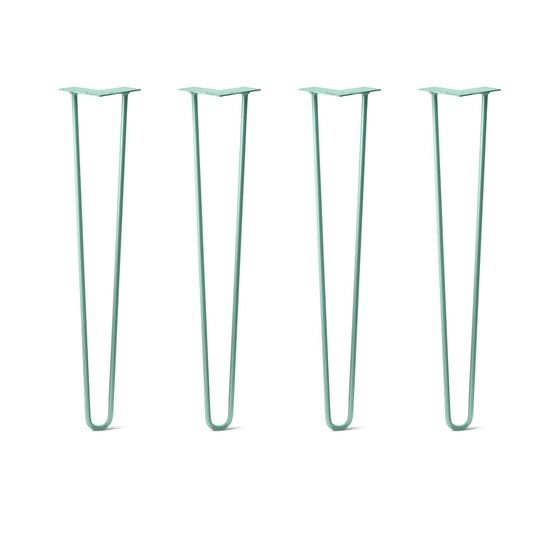 Hairpin Legs Set of 4, 2-Rod Design - Turquoise Powder Coated Finish