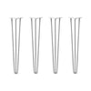 DIY Hairpin Legs Hairpin Legs 30" / White / 1/2" Hairpin Legs Set of 4, 3-Rod Design - White Powder Coated Finish
