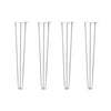 DIY Hairpin Legs Hairpin Legs 30" / White / 3/8" Hairpin Legs Set of 4, 3-Rod Design - White Powder Coated Finish