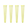 DIY Hairpin Legs Hairpin Legs 30" / Yellow / 3/8" Hairpin Legs Set of 4, 3-Rod Design - Yellow Powder Coated Finish
