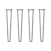 DIY Hairpin Legs Hairpin Legs 31" / Jet Black Satin / 1/2" Hairpin Legs Set of 4, 2-Rod Design - Jet Black Satin Powder Coated Finish