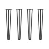 DIY Hairpin Legs Hairpin Legs 31" / Jet Black Satin / 1/2" Hairpin Legs Set of 4, 3-Rod Design - Jet Black Satin Powder Coated Finish