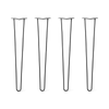 Hairpin Legs Set of 4, 2-Rod Design - Jet Black Satin Powder Coated Finish