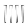 DIY Hairpin Legs Hairpin Legs 31" / Jet Black Satin / 3/8" Hairpin Legs Set of 4, 3-Rod Design - Jet Black Satin Powder Coated Finish