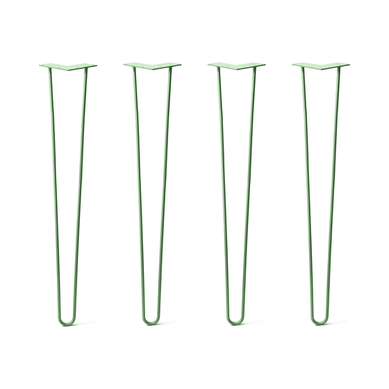 Hairpin Legs Set of 4, 2-Rod Design - Mint Powder Coated Finish