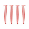 DIY Hairpin Legs Hairpin Legs 31" / Orange / Red / 3/8" Hairpin Legs Set of 4, 3-Rod Design - Orange-Red Powder Coated Finish