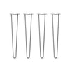 DIY Hairpin Legs Hairpin Legs 31" / Raw Steel / 1/2" Hairpin Legs Set of 4, 2-Rod Design - Raw Steel
