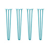 DIY Hairpin Legs Hairpin Legs 31" / Teal / 1/2" Hairpin Legs Set of 4, 3-Rod Design - Teal Powder Coated Finish