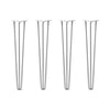 DIY Hairpin Legs Hairpin Legs 31" / White / 1/2" Hairpin Legs Set of 4, 3-Rod Design - White Powder Coated Finish