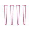 Hairpin Legs Set of 4, 2-Rod Design - Fuchsia Powder Coated Finish