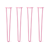 Hairpin Legs Set of 4, 2-Rod Design - Fuchsia Powder Coated Finish