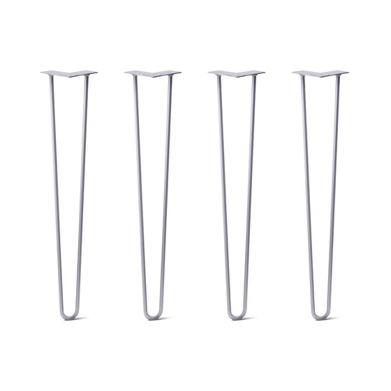 Hairpin Legs Set of 4, 2-Rod Design - Grey Powder Coated Finish