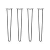 DIY Hairpin Legs Hairpin Legs 32" / Jet Black Satin / 1/2" Hairpin Legs Set of 4, 2-Rod Design - Jet Black Satin Powder Coated Finish