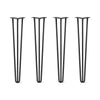 DIY Hairpin Legs Hairpin Legs 32" / Jet Black Satin / 1/2" Hairpin Legs Set of 4, 3-Rod Design - Jet Black Satin Powder Coated Finish