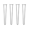 DIY Hairpin Legs Hairpin Legs 32" / Jet Black Satin / 3/8" Hairpin Legs Set of 4, 2-Rod Design - Jet Black Satin Powder Coated Finish