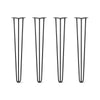 DIY Hairpin Legs Hairpin Legs 32" / Jet Black Satin / 3/8" Hairpin Legs Set of 4, 3-Rod Design - Jet Black Satin Powder Coated Finish